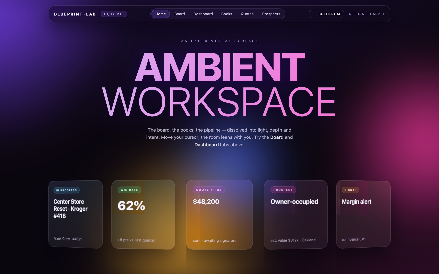 Ambient spatial interface exploration