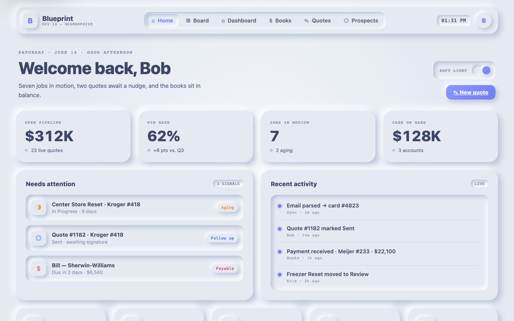 Neumorphism soft-UI interface exploration